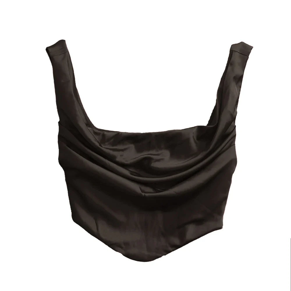 סט סאטן שני חלקים טופ וחצאית מקסי - מיאלה