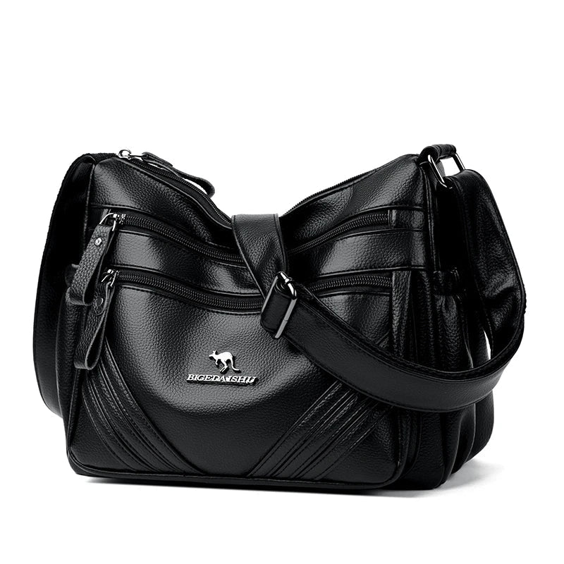 Leather bag with comfortable design - various storage compartments