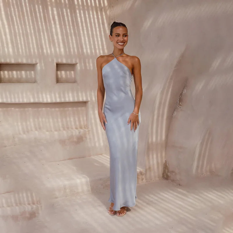 שמלת מקסי סאטן אלגנטית - קלייר