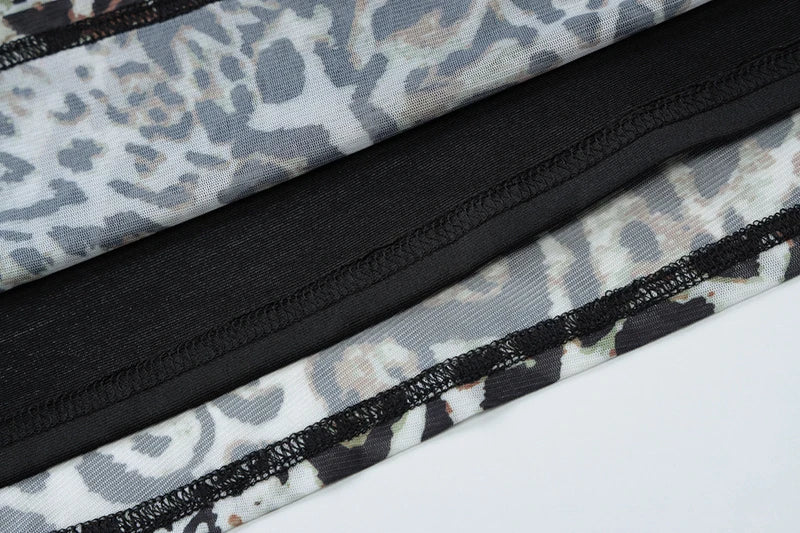 שמלת מקסי מנומרת כתפיים חשופות - ז'ני