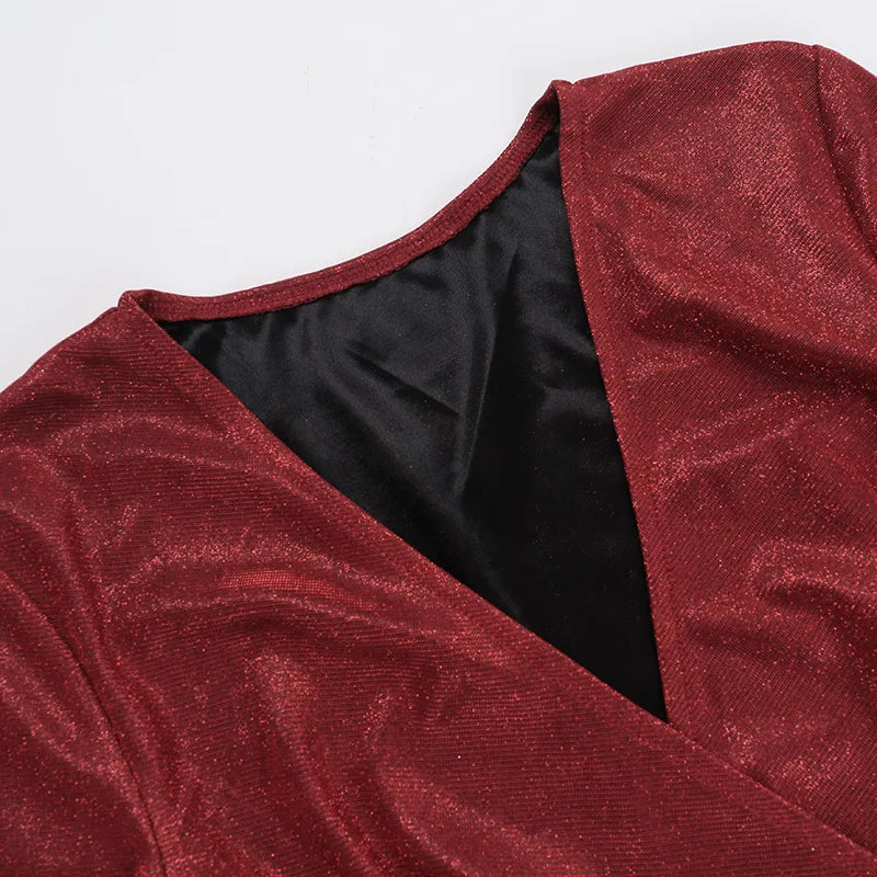 שמלת מיני נצנצים בעיצוב שסע - JASMIN