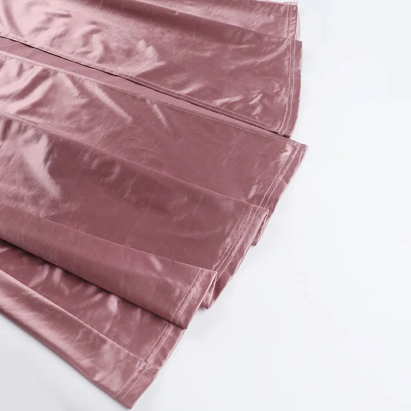 שמלת מקסי סאטן אלגנטית בעיצוב שסע - רוזה