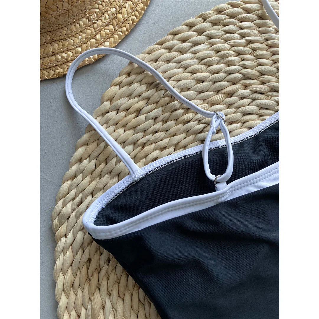 בגד ים שלם גזרה גבוהה סטייל וינטג' - חווה