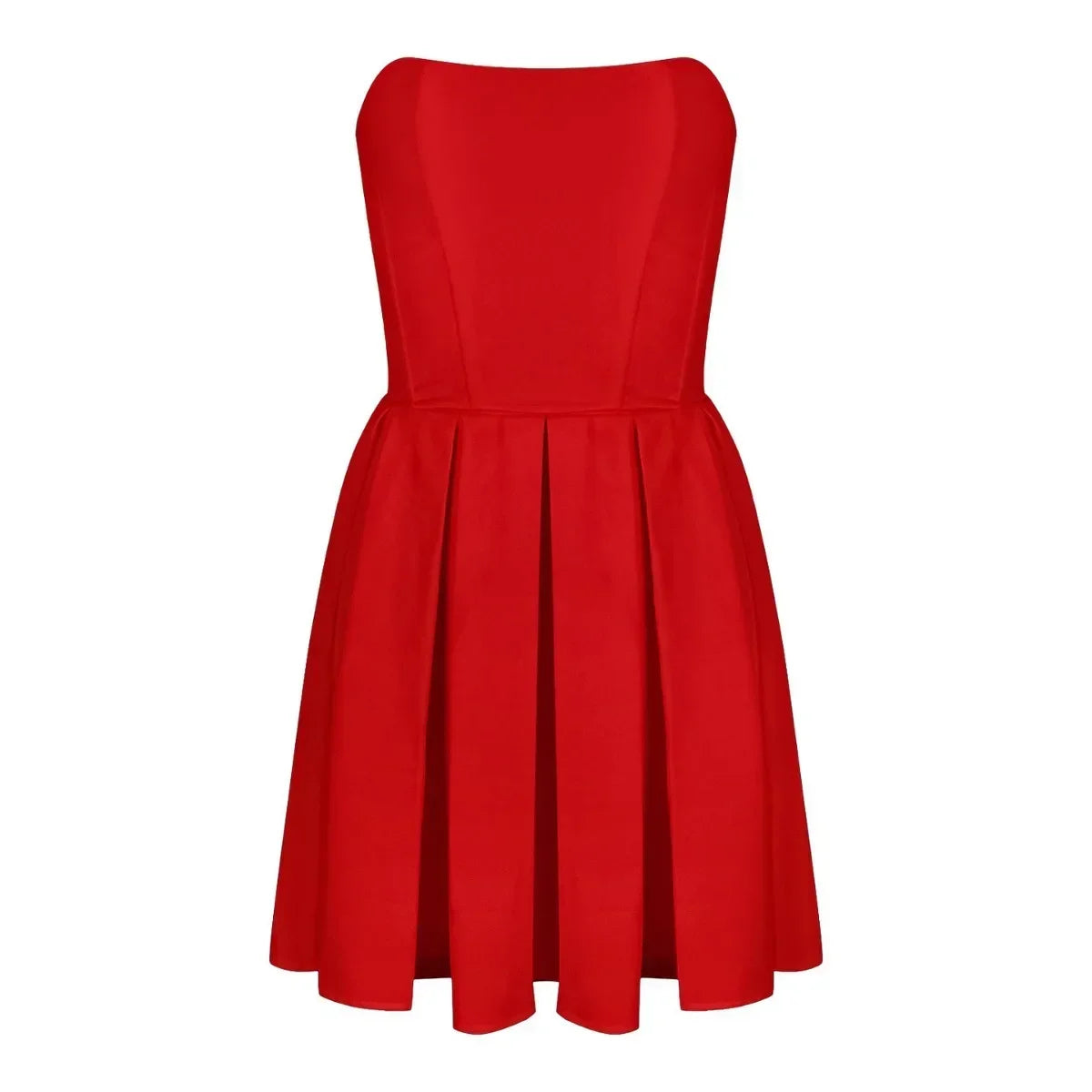 שמלת מיני סטרפלס בגזרת A - Carla