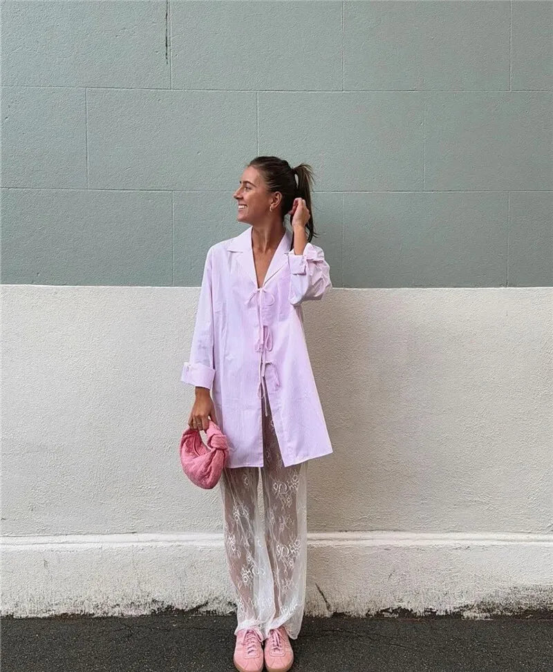 שמלת מקסי חוף תחרה שקופה - Sasha