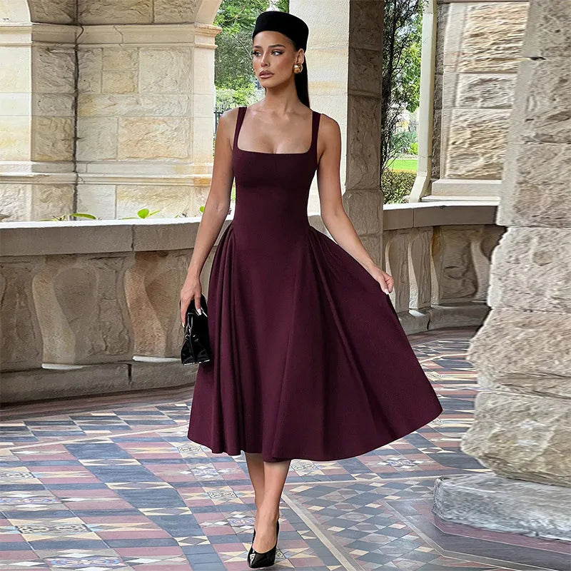 שמלת מידי אלגנטית בגזרת A - סער