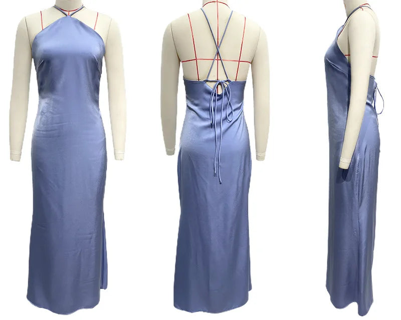 שמלת מקסי סאטן אלגנטית - קלייר