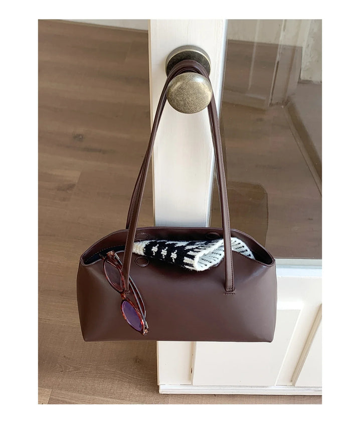 Faux leather bag with rectangular design