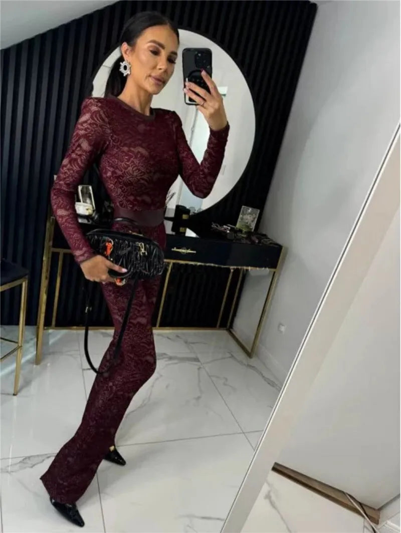 אוברול תחרה עם תחתית (לא שקוף) - אריקה