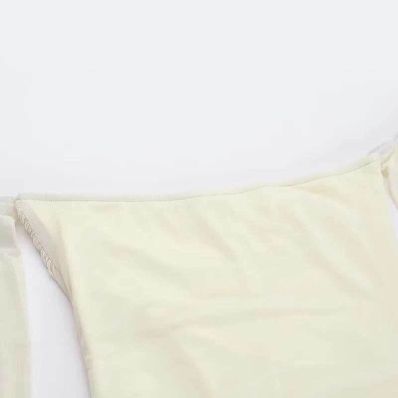 שמלת מקסי כתפיים חשופות שרוולי שיפון פעמון - YANA