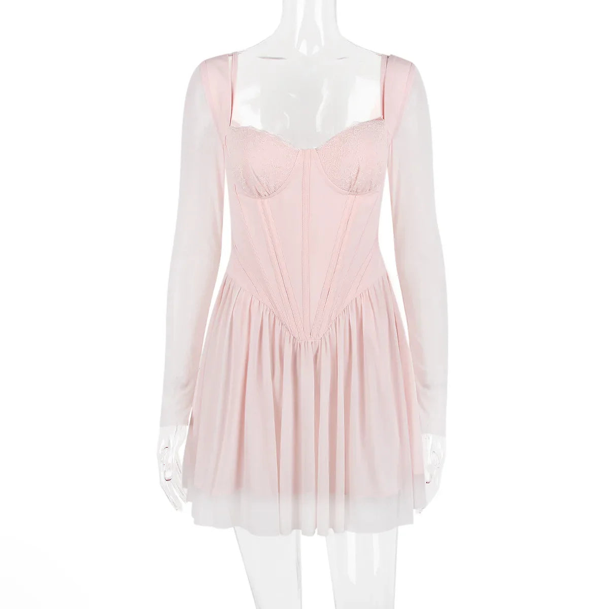 שמלת מיני שיפון בעיצוב מחוך - ROSIE