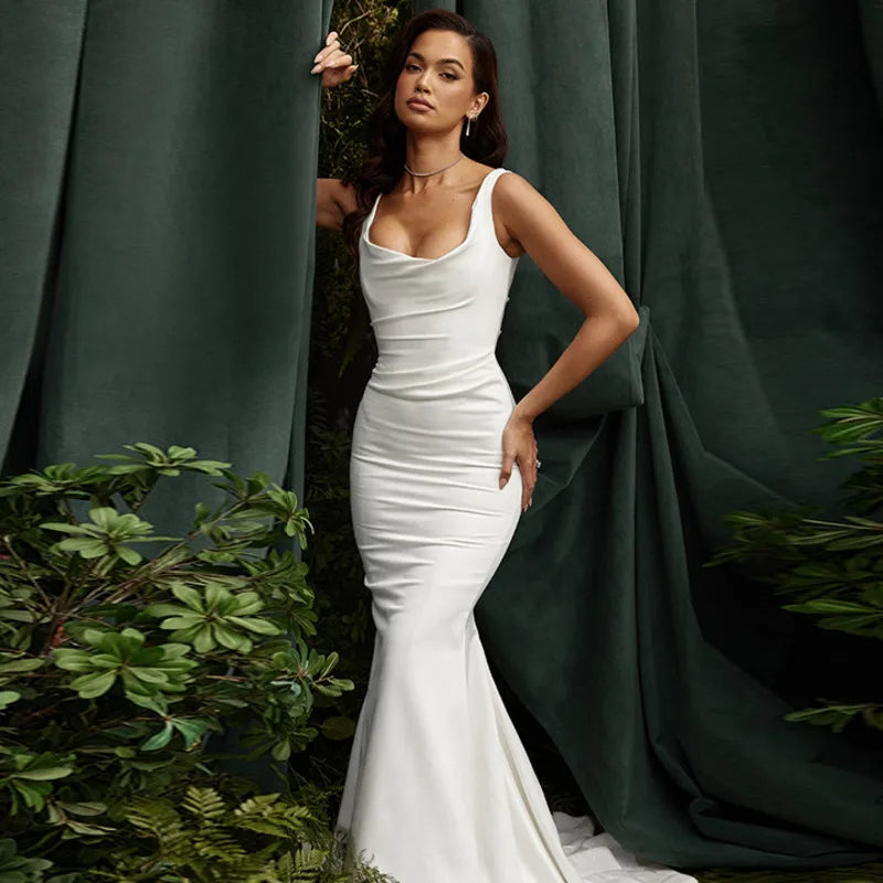 שמלת מקסי אלגנטית בגזרת בת ים - אלינורה