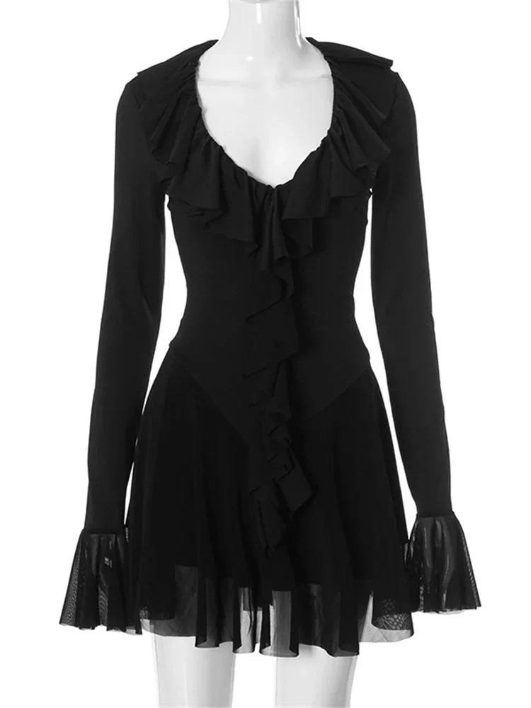 שמלת מיני בעיטור מלמלה - ALINA