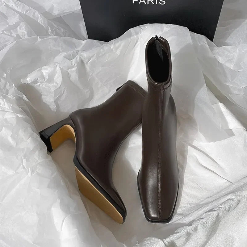 מגפי עקב דמוי עור -מיי