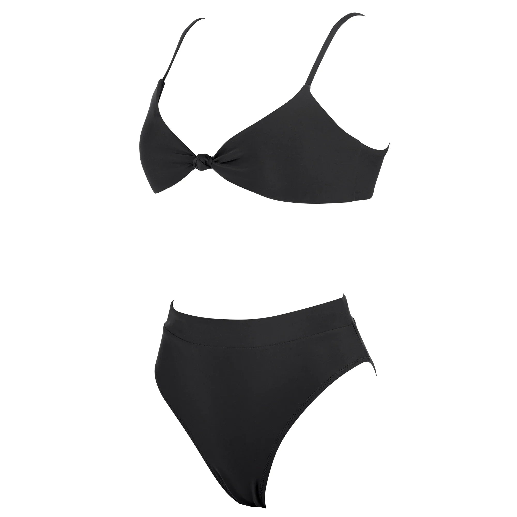 ביקיני תחתון גזרה גבוהה מחטב חזייה בקישוט קשר למראה מוצמד ומורם - שריל