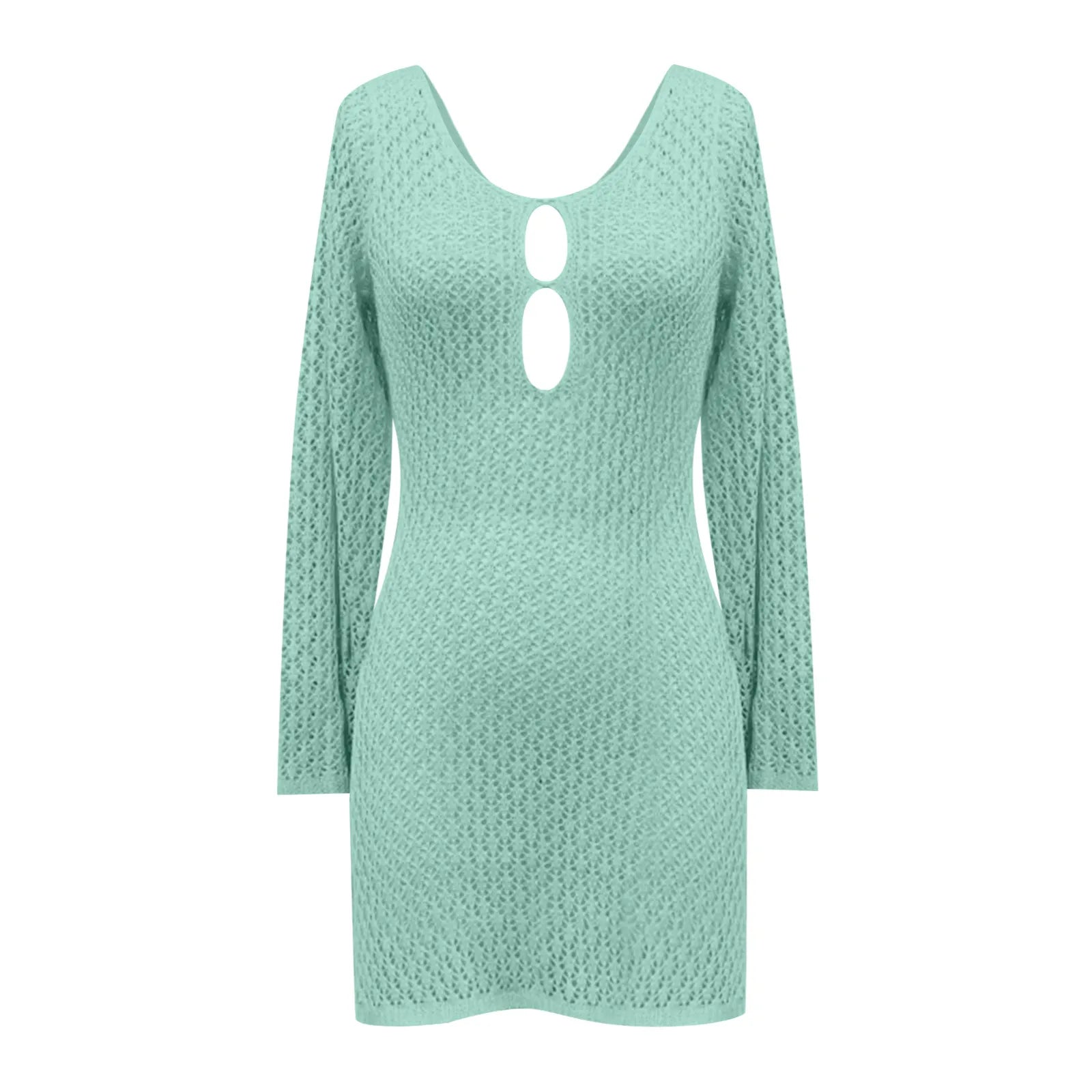 שמלת מיני חוף סרוגה גב פתוח  - Keira