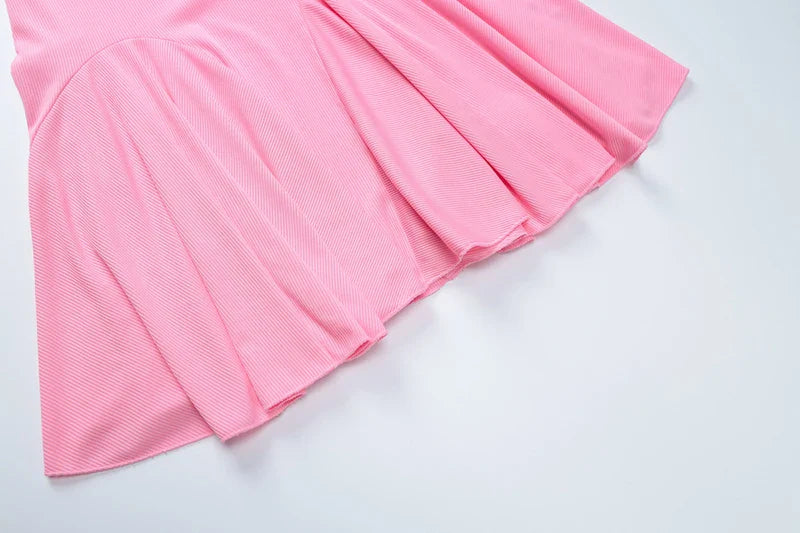 שמלת מיני סרוגה בגזרת A צווארון פולו - רג'ינה