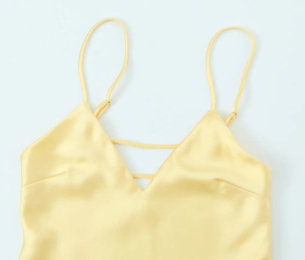 שמלת מקסי סאטן גב חשוף - Mazie