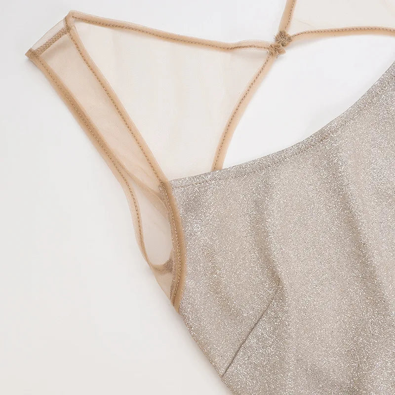 שמלת מקסי נצנצים גב פתוח - SPARKLE