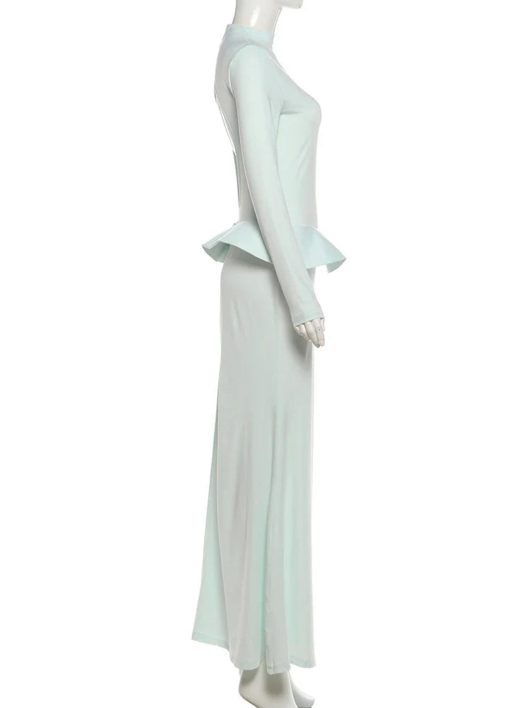 Elegant maxi dress with open back design - Lorin