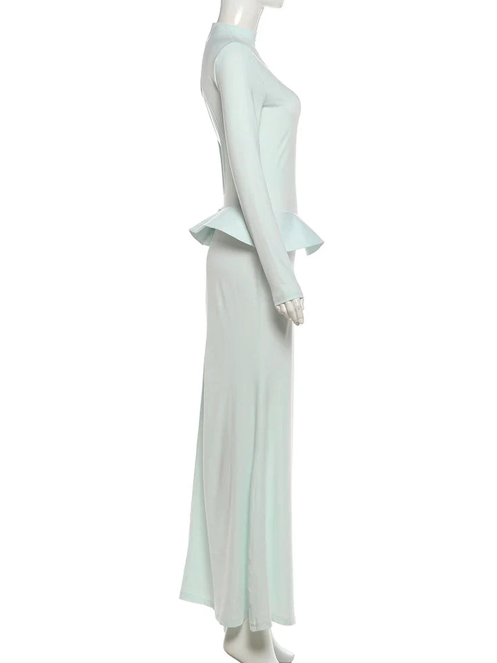 Elegant maxi dress with open back design - Lorin