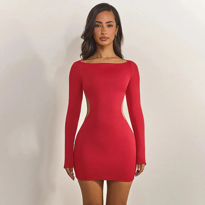 Open back mini dress with bow tie design - ORIN