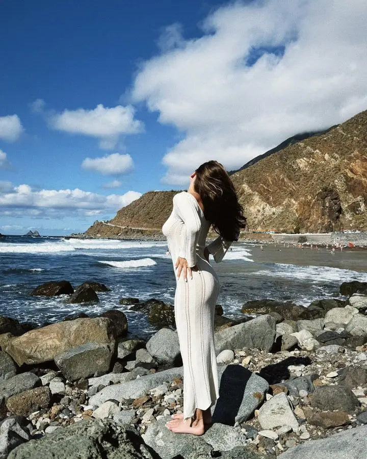 שמלת מקסי סרוגה גב פתוח - Sierra