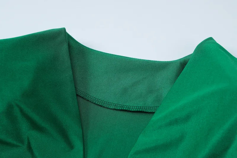 שמלת מיני כיווצים בד מבריק - קרול