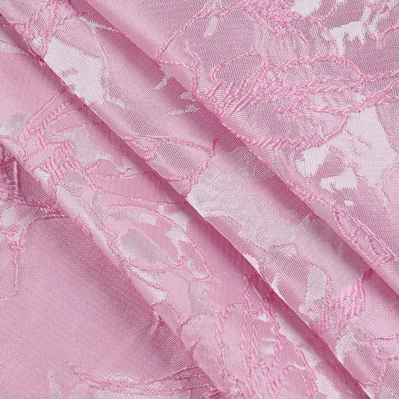 שמלת מיני רקמת איורי פרחים בגזרת A בעיטור פפיון בגב בעיצוב קשירה בגב להצמדה במותן וקשירה בצוואר - Pearl