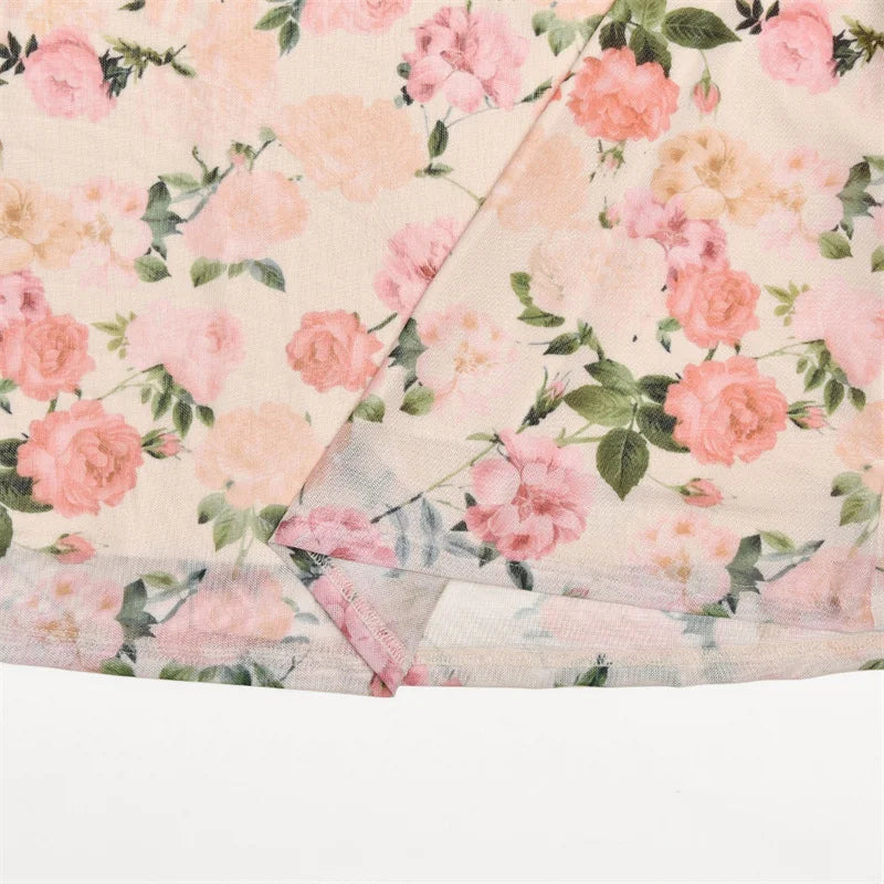 Floral chiffon maxi dress with a corset design - Liana
