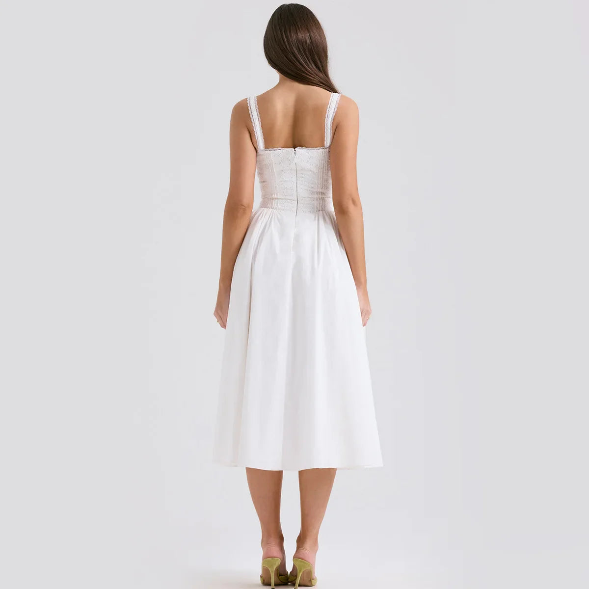 שמלת מידי סטייל כפרי בגזרת A בעיצוב קשירה - SUNRISE