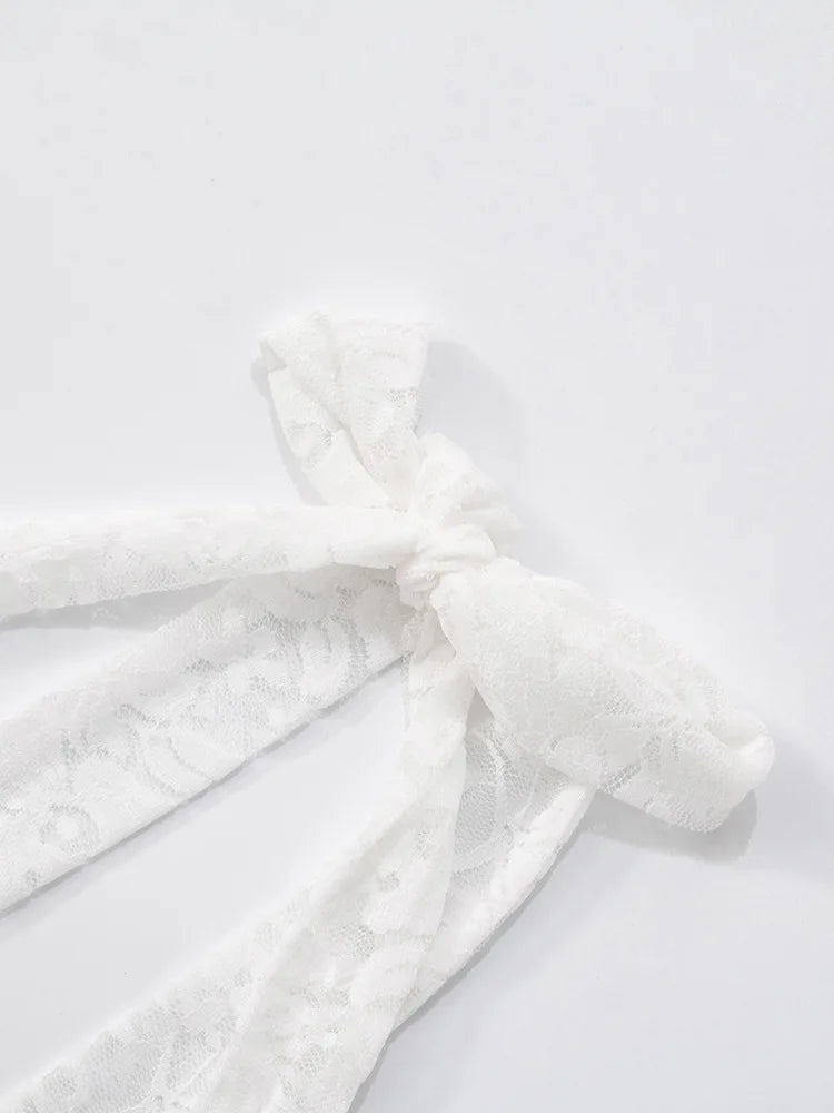 שמלת מקסי תחרה בעיצוב שסע בעיטור מלמלה - רוזלין