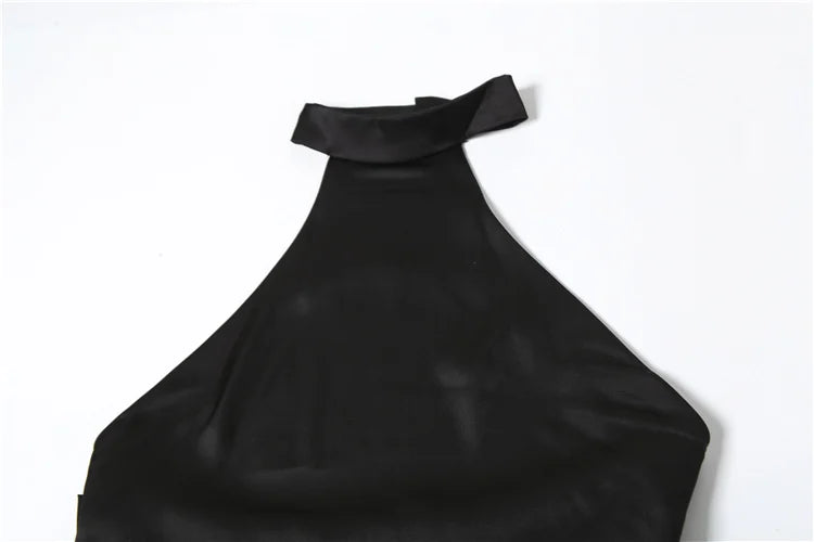 שמלת מקסי סאטן קולר גב פתוח - Aliya