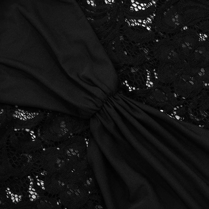 שמלת מיני תחרה בעיטור שובל קשירה - קארין