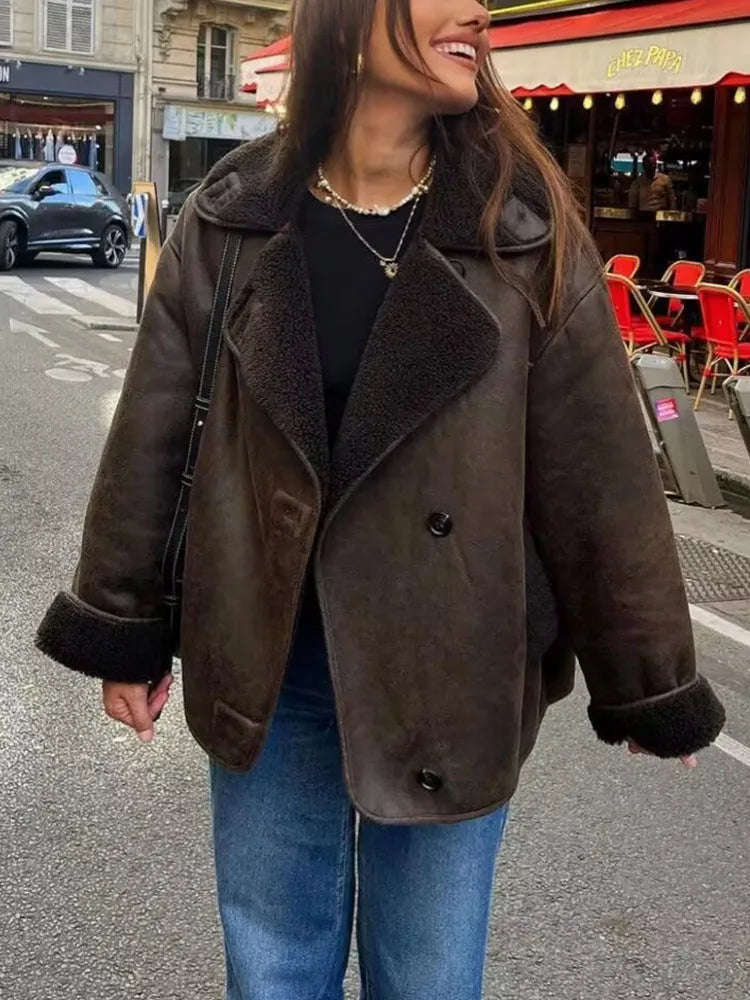 מעיל זמש פרווה פנימית - מולי