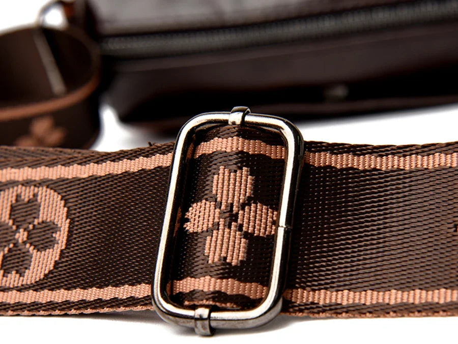 Faux leather bag with strap design