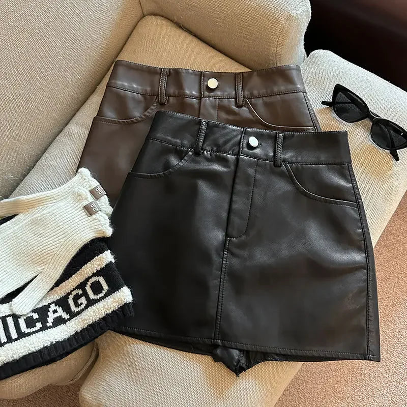 חצאית מיני דמוי עור - ניני