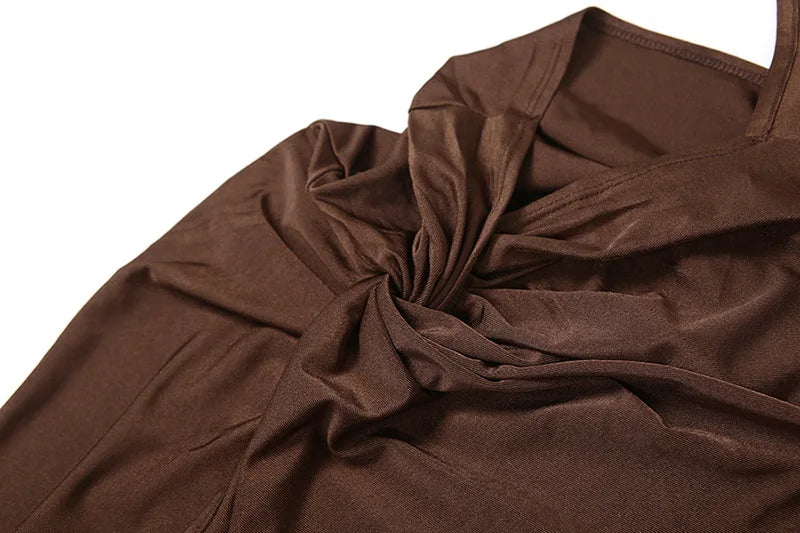 שמלת מקסי כיווצים בעיצוב פתחים ושסע - Natasha