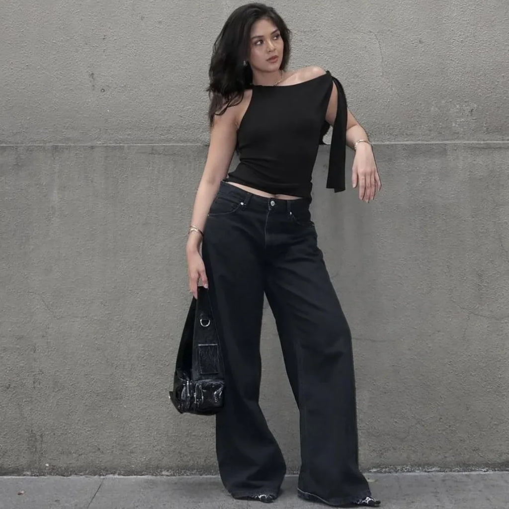 חולצה אלגנטית בעיצוב קשירה בכתף - האריס