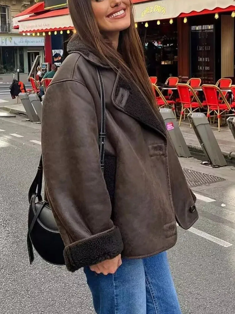 מעיל זמש פרווה פנימית - מולי