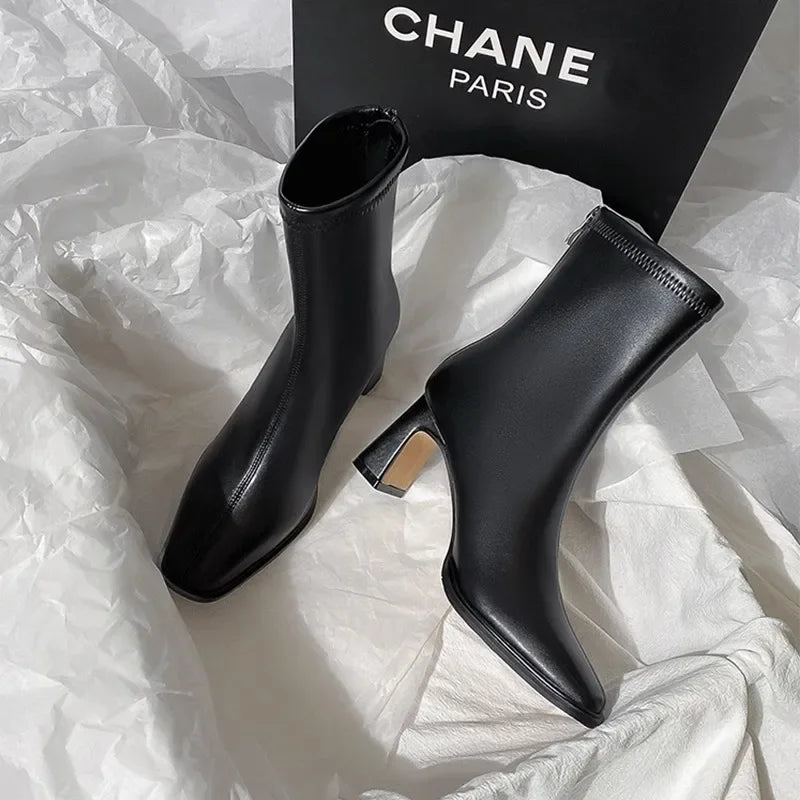 Leatherette heeled boots - May