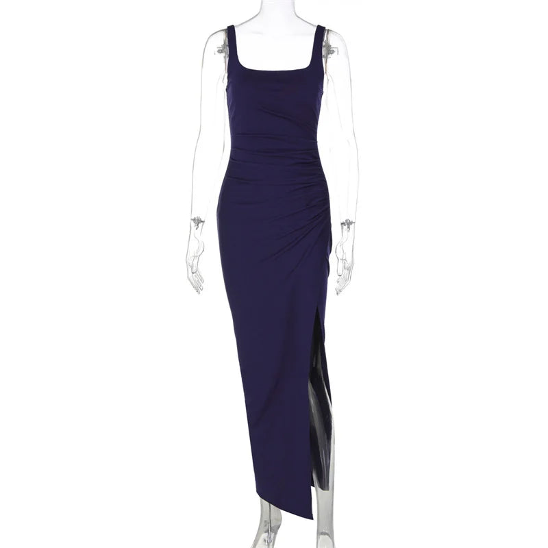 Elegant maxi dress with a slit design - Ian