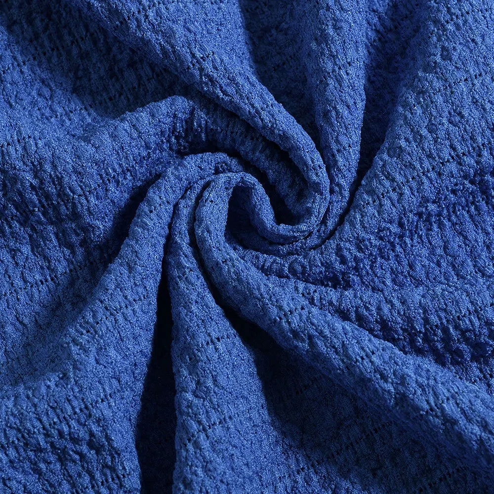 שמלת מקסי קולר סרוגה בד כיווצים גב פתוח - Miley