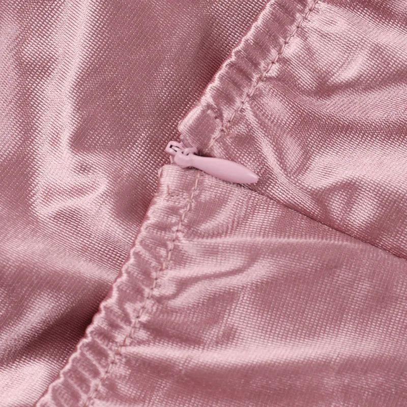 שמלת מקסי סאטן אלגנטית בעיצוב שסע - רוזה