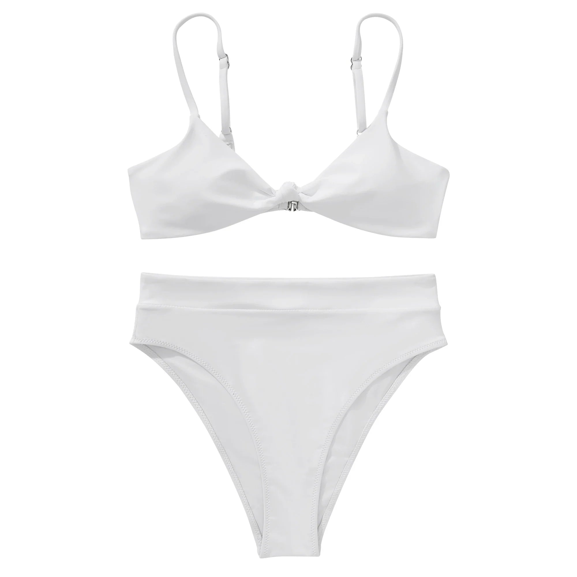 ביקיני תחתון גזרה גבוהה מחטב חזייה בקישוט קשר למראה מוצמד ומורם - שריל