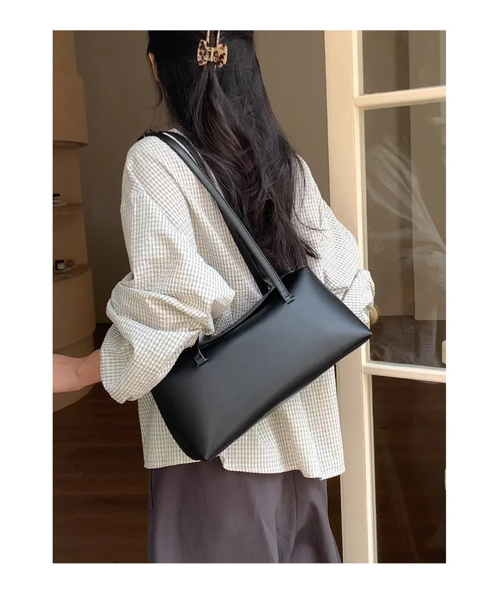 Faux leather bag with rectangular design