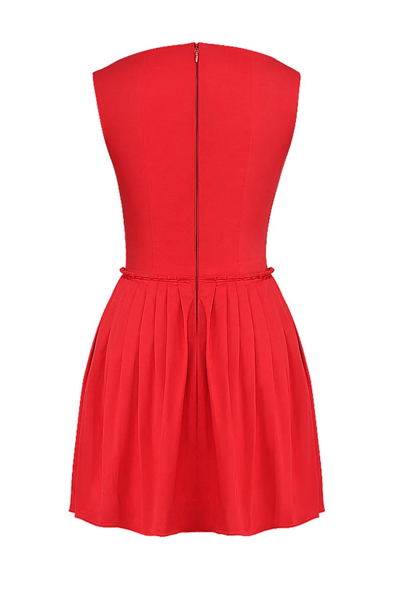 שמלת מיני בגזרת A סגירת סיכות - לוטם