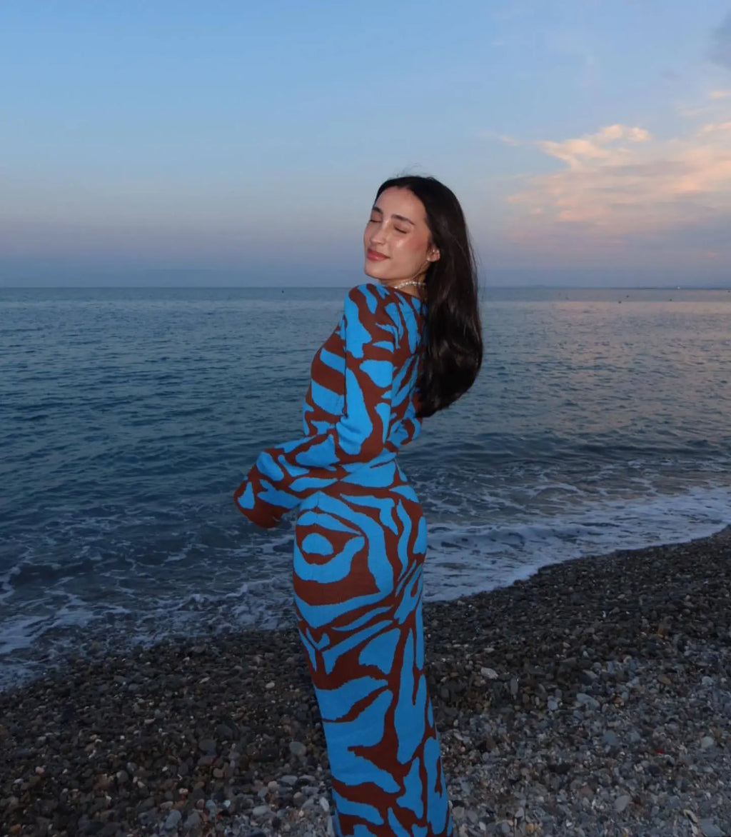 שמלת מקסי בהדפס מיוחד - דני