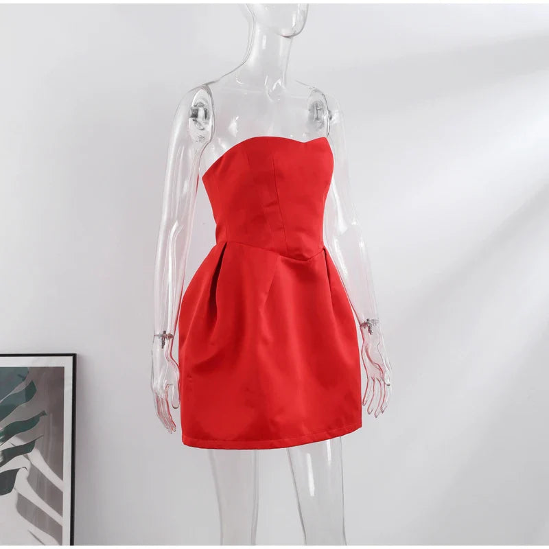 שמלת מיני סאטן אלגנטית בעיצוב יוקרתי - אלינה