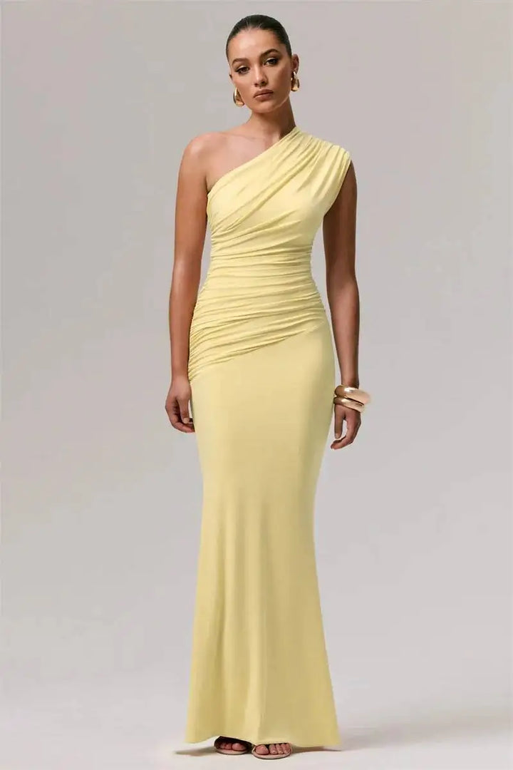 Elegant one-shoulder maxi dress - Jeska